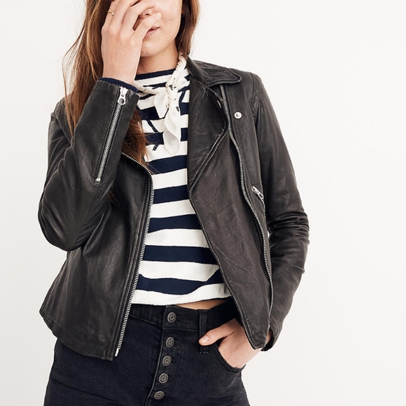 Madewell Jackets & Blazers - Madewell Washed Leather Motorcycle Jacket